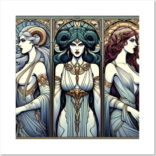 Bad Girl Triptych: Lilith, Medusa, and Jezebel Posters and Art